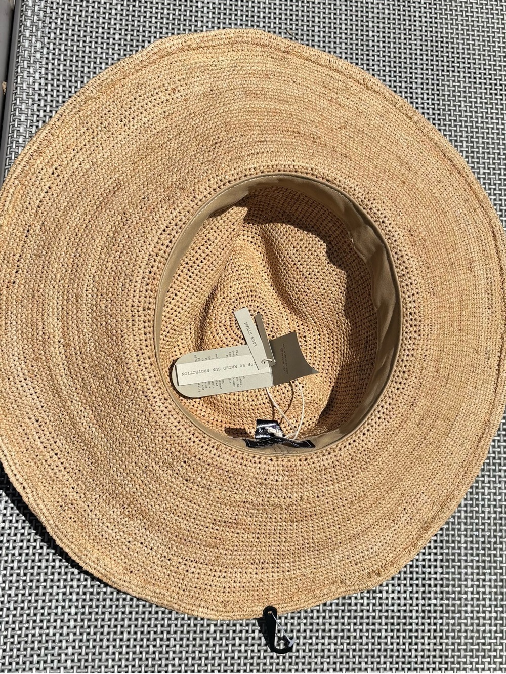 NWT Wyeth Lina Wide Brim Packable Sun Hat Natural OS UPF 50+ Beach Travel - Picture 5 of 5